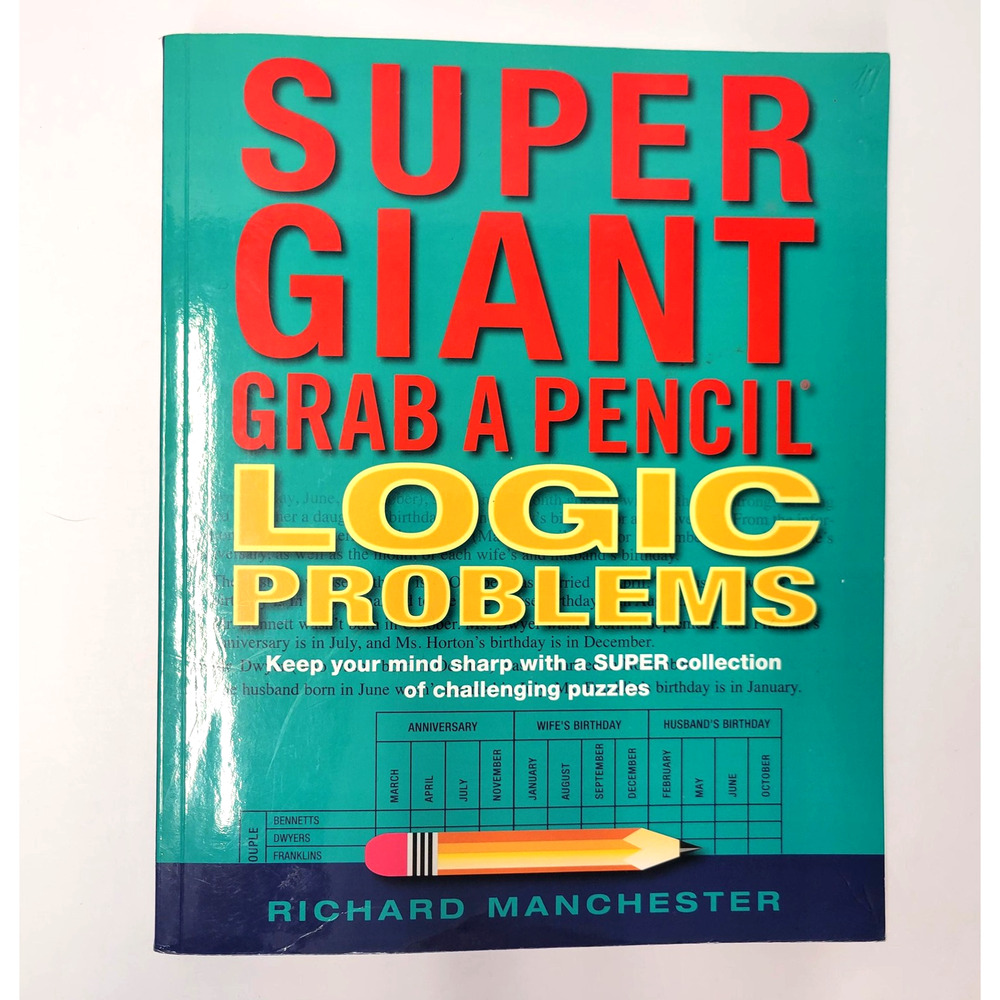 Super Giant Grab A Pencil Logic Problems Richard Manchester‎ 2020 Paperback Book